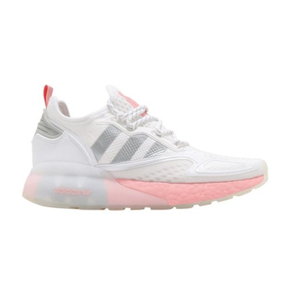 Adidas ZX 2k Boost White and Pink Women Size 9.5 Like NEW COMFORTABLE BEAUTIFUL